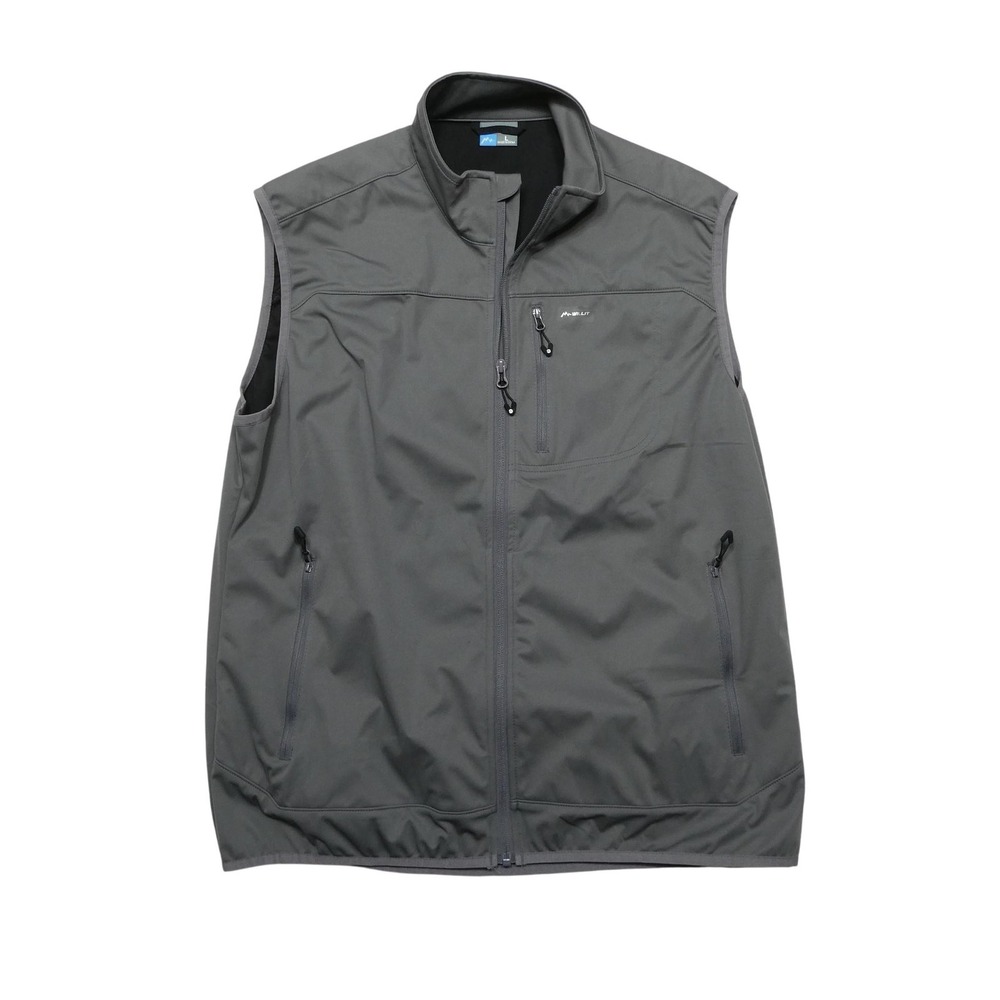 Willit Vest Mens Large Gray Softshell Full Zip Pockets Hiking Outdoor Travel